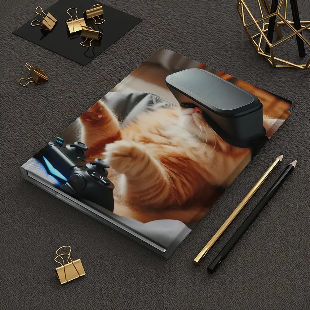 Orange Cat Gaming With VR Headset – Notebooks