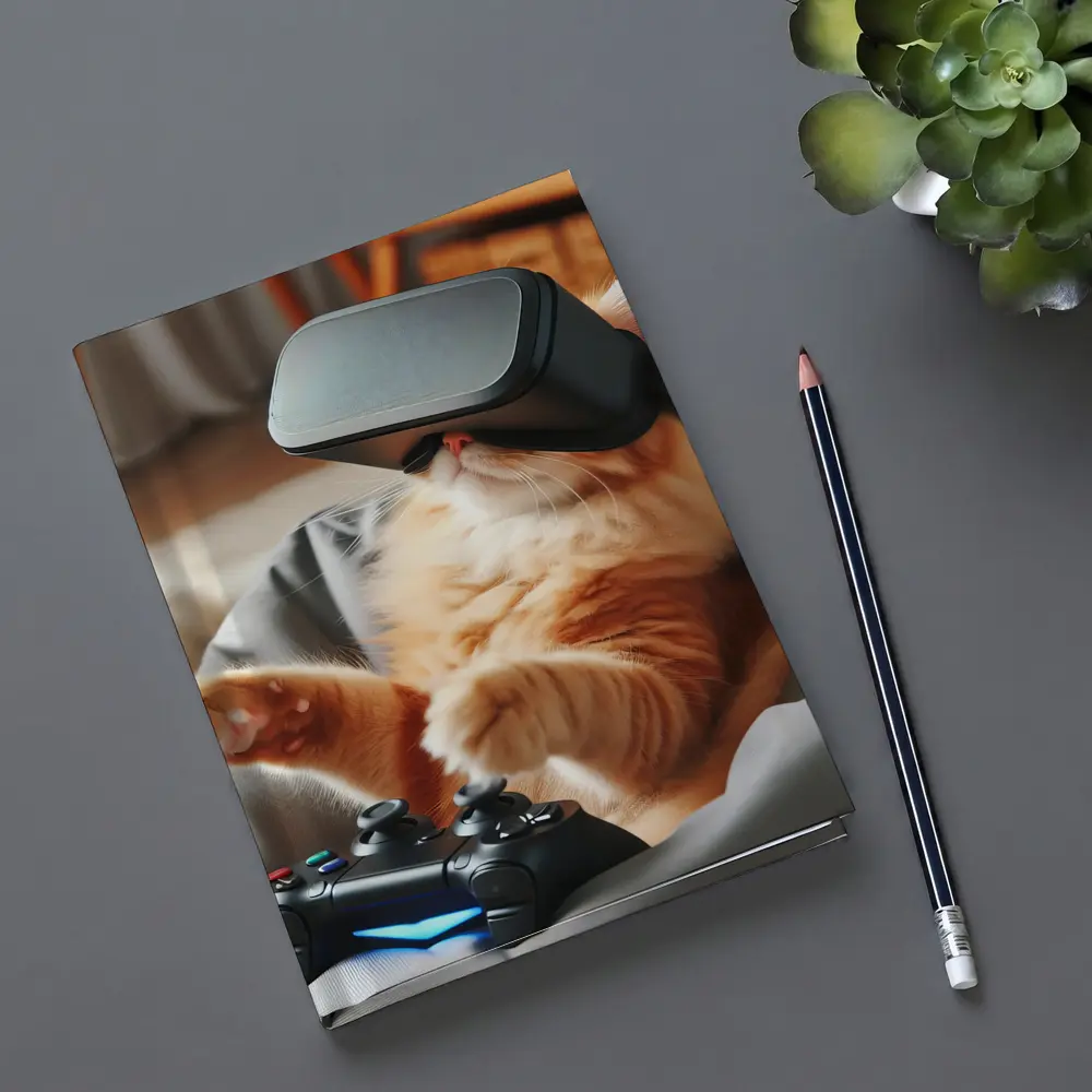 Orange Cat Gaming With VR Headset – Notebooks