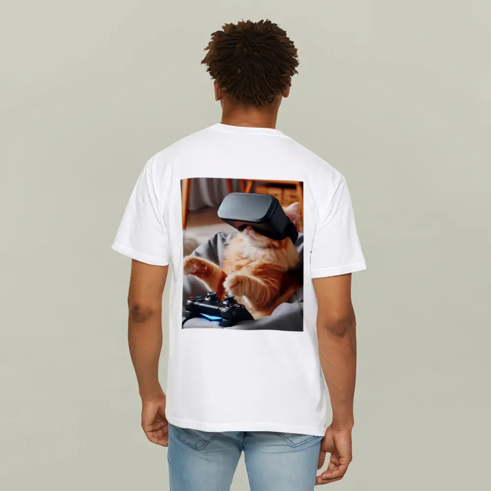 Orange Cat Gaming With VR Headset – T-Shirts