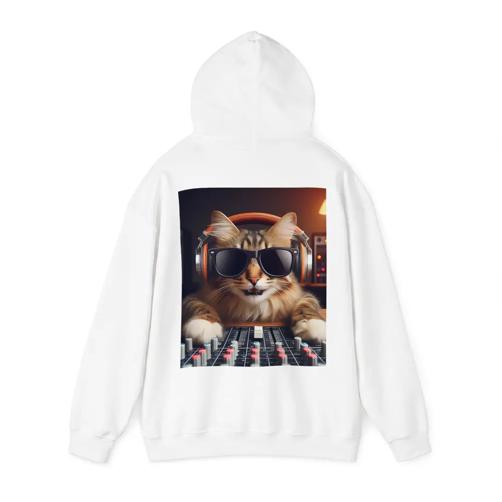 DJ Cat Wearing Sunglasses At Mixing Console – Hoodies