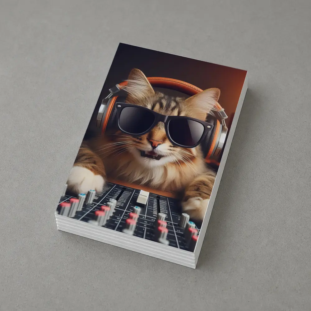 DJ Cat Wearing Sunglasses At Mixing Console – Postcards