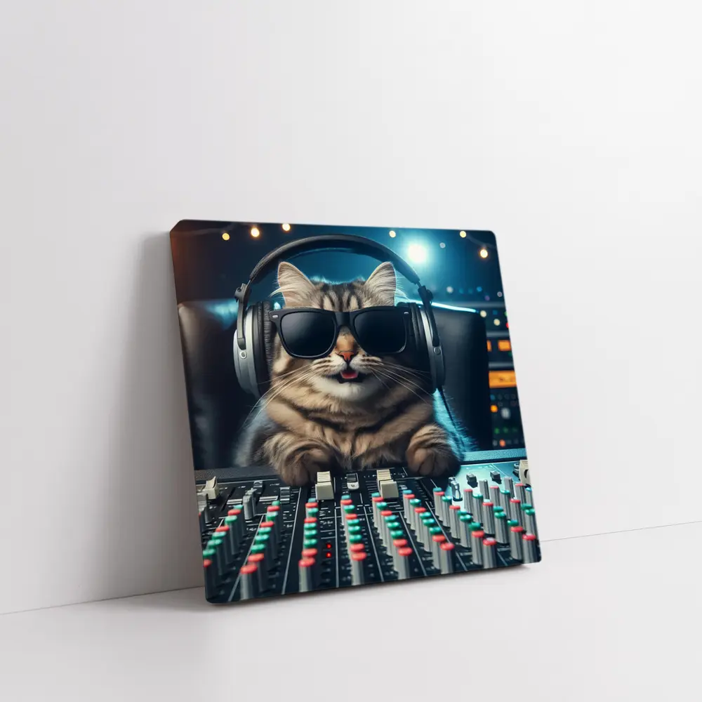 Cool Cat DJ Music Studio Mixing Board – Wall Art