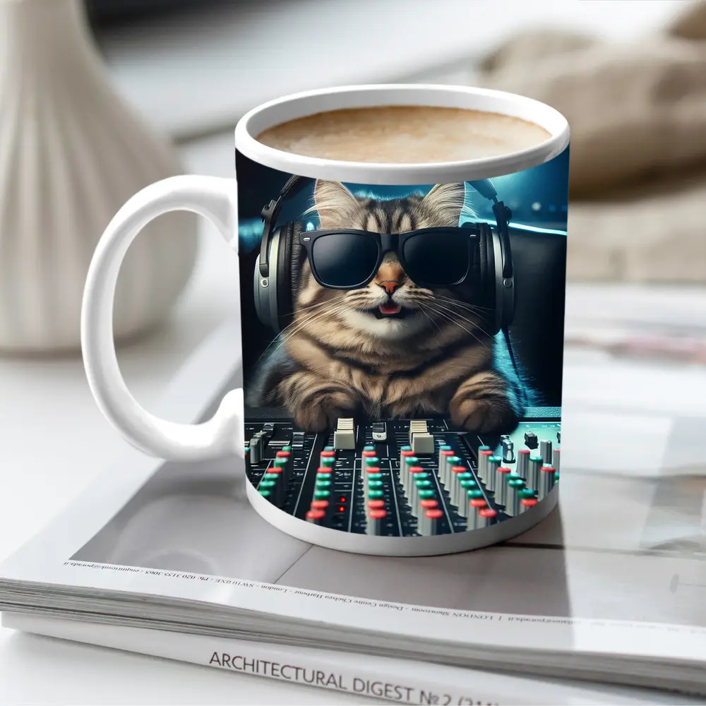Cool Cat DJ Music Studio Mixing Board – Mugs
