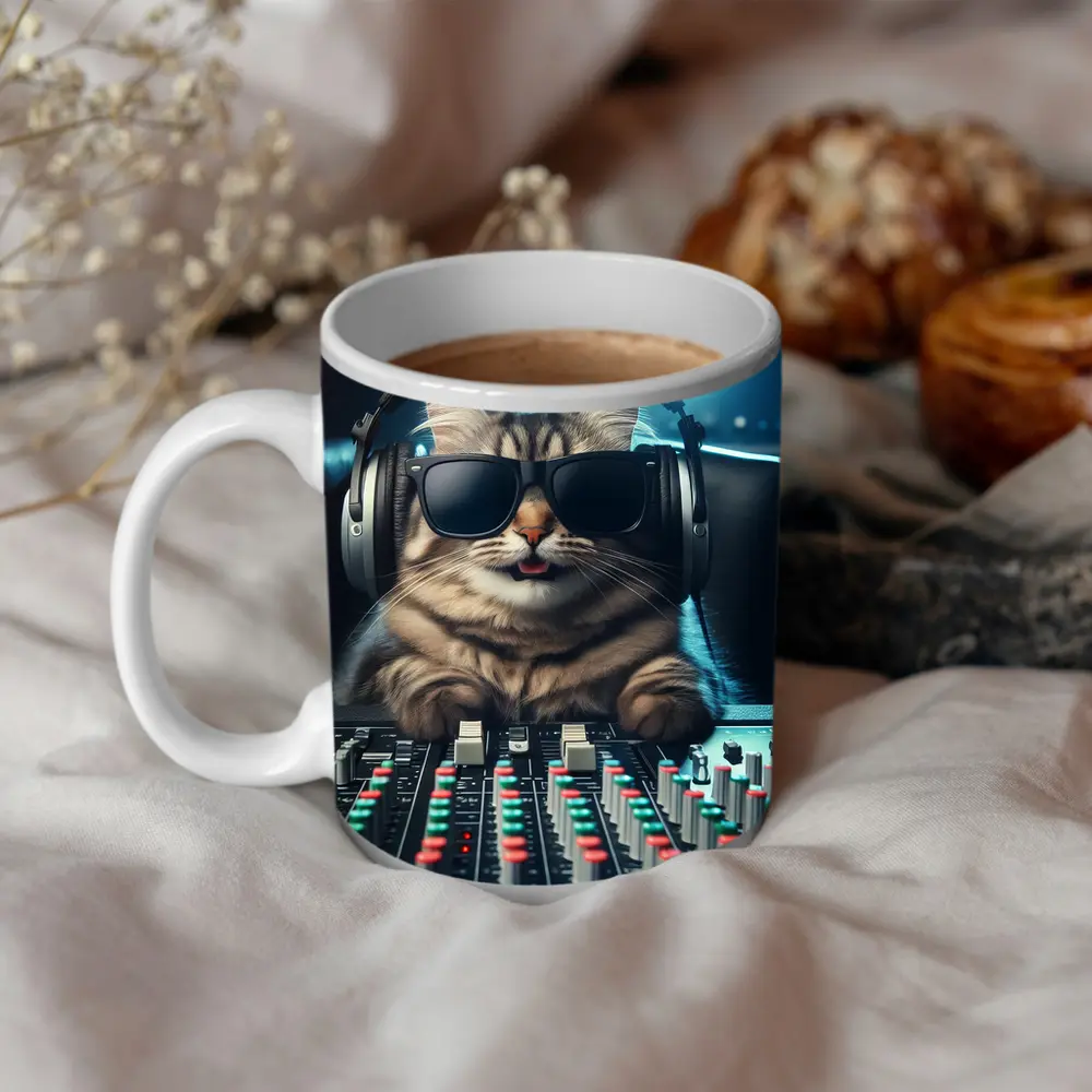 Cool Cat DJ Music Studio Mixing Board – Mugs