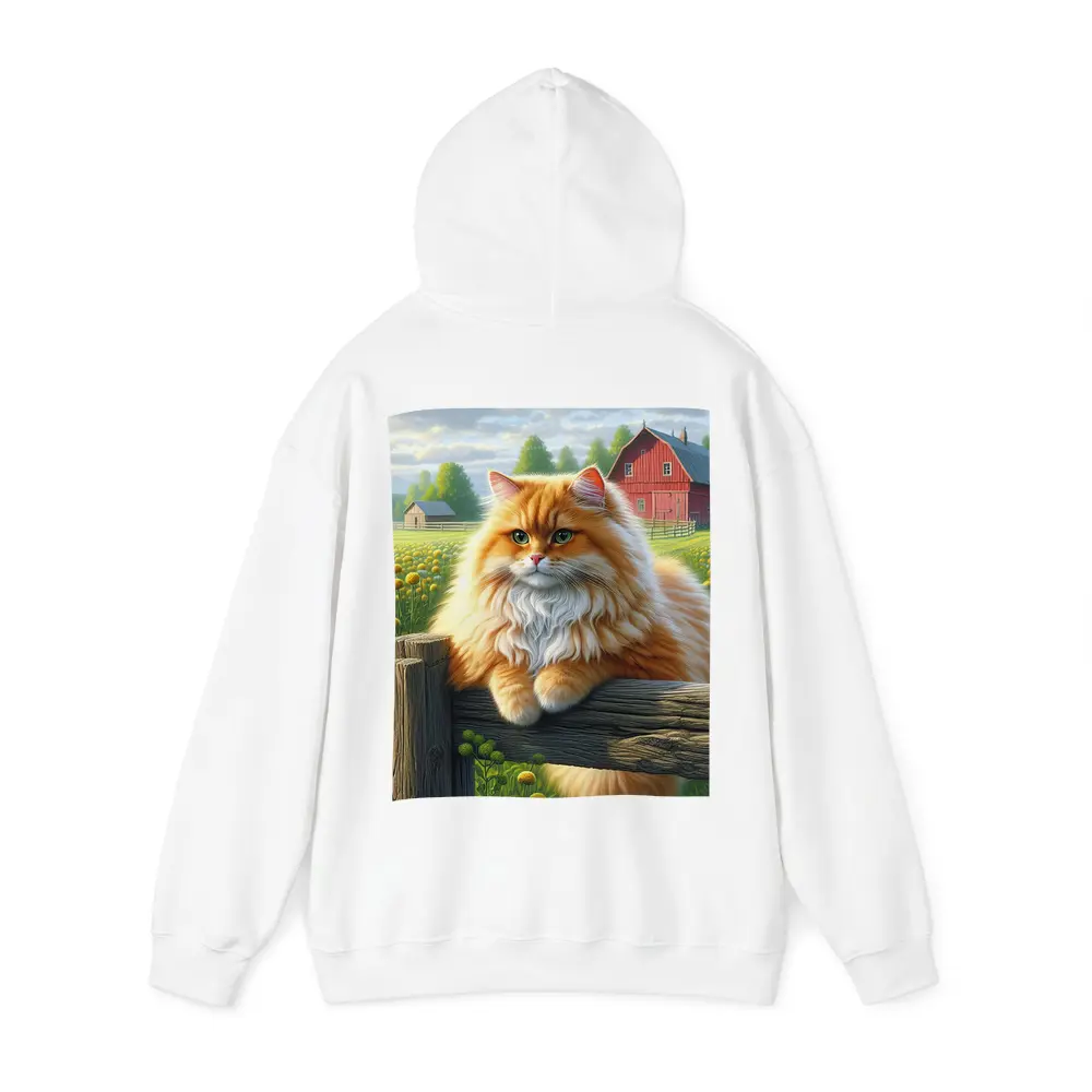 Orange Persian Cat Farm Countryside Scene – Hoodies