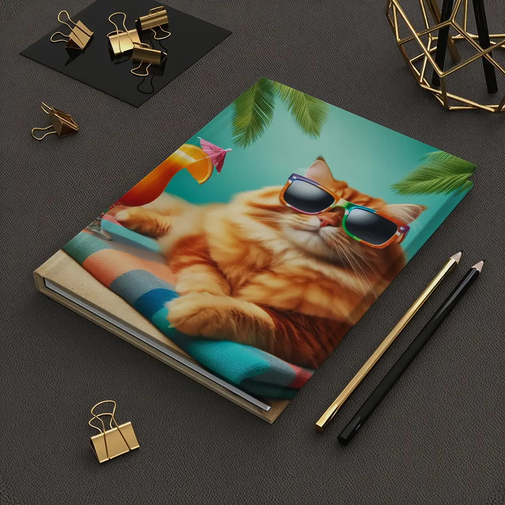 Orange Cat Sunglasses Tropical Beach Summer – Notebooks