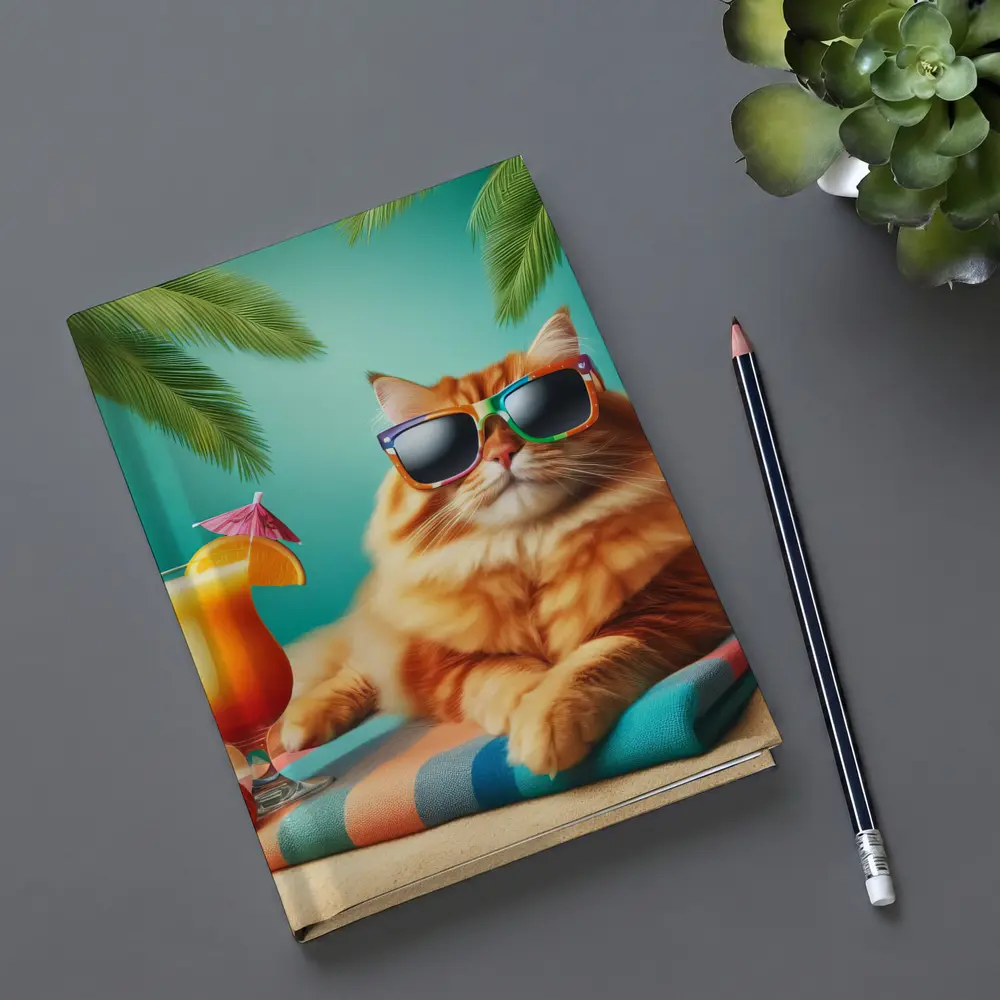 Orange Cat Sunglasses Tropical Beach Summer – Notebooks