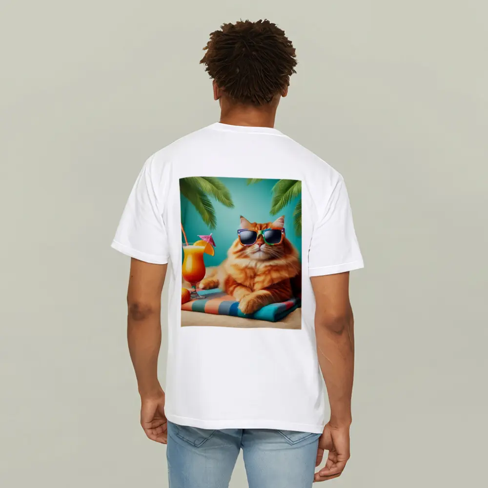 Orange Cat Sunglasses Tropical Beach Summer – T-Shirts