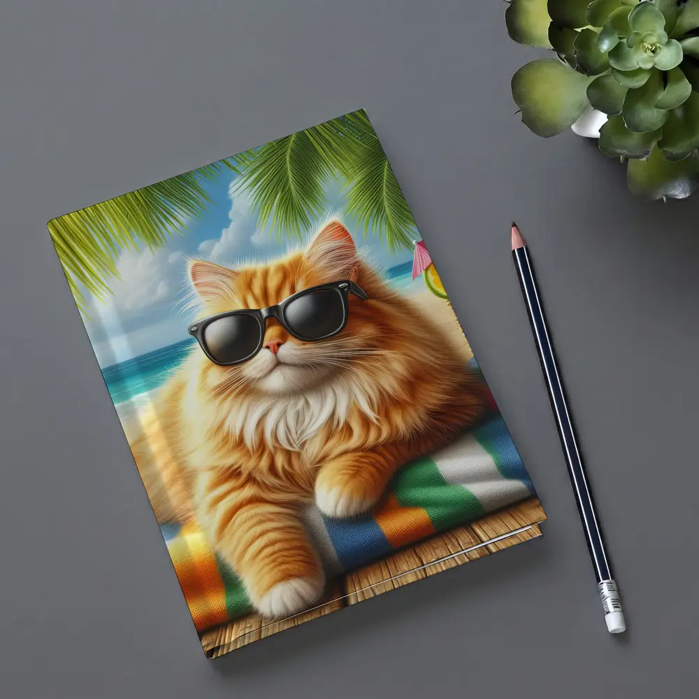 Orange Persian Cat Sunglasses Tropical Beach – Notebooks