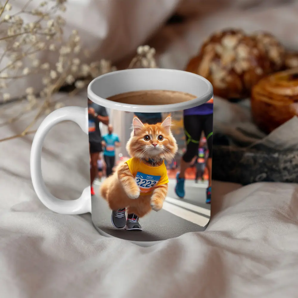 Orange Cat Running City Marathon Race – Mugs