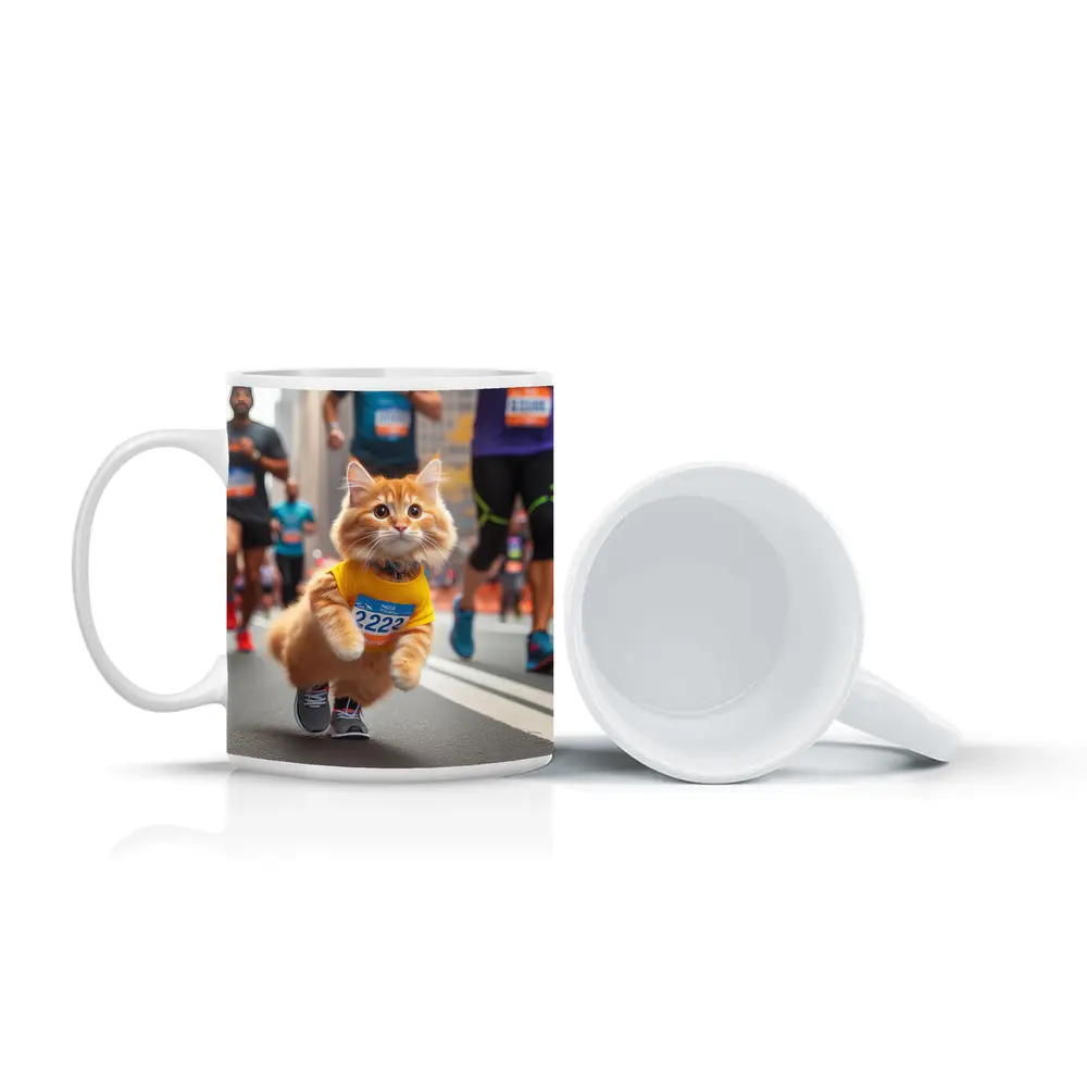 Orange Cat Running City Marathon Race – Mugs