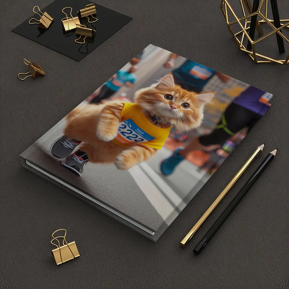 Orange Cat Running City Marathon Race – Notebooks