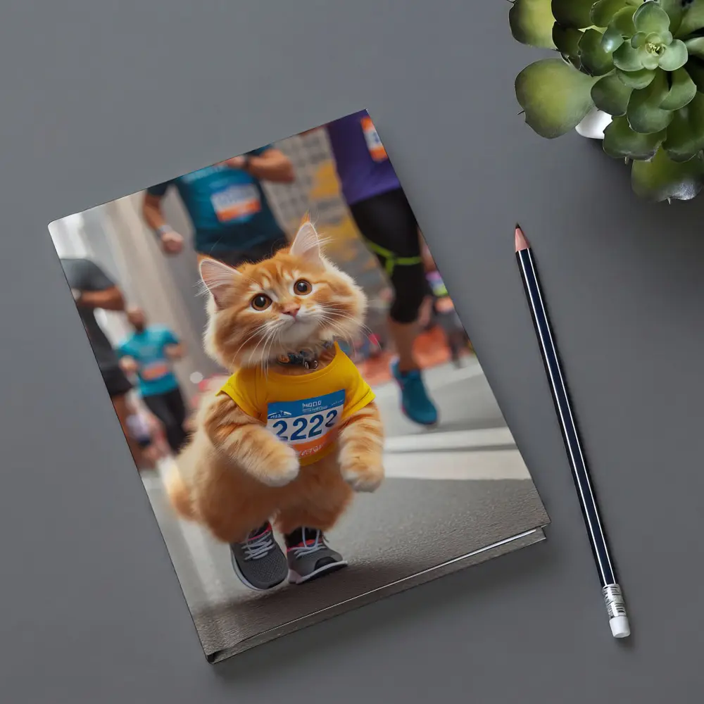 Orange Cat Running City Marathon Race – Notebooks
