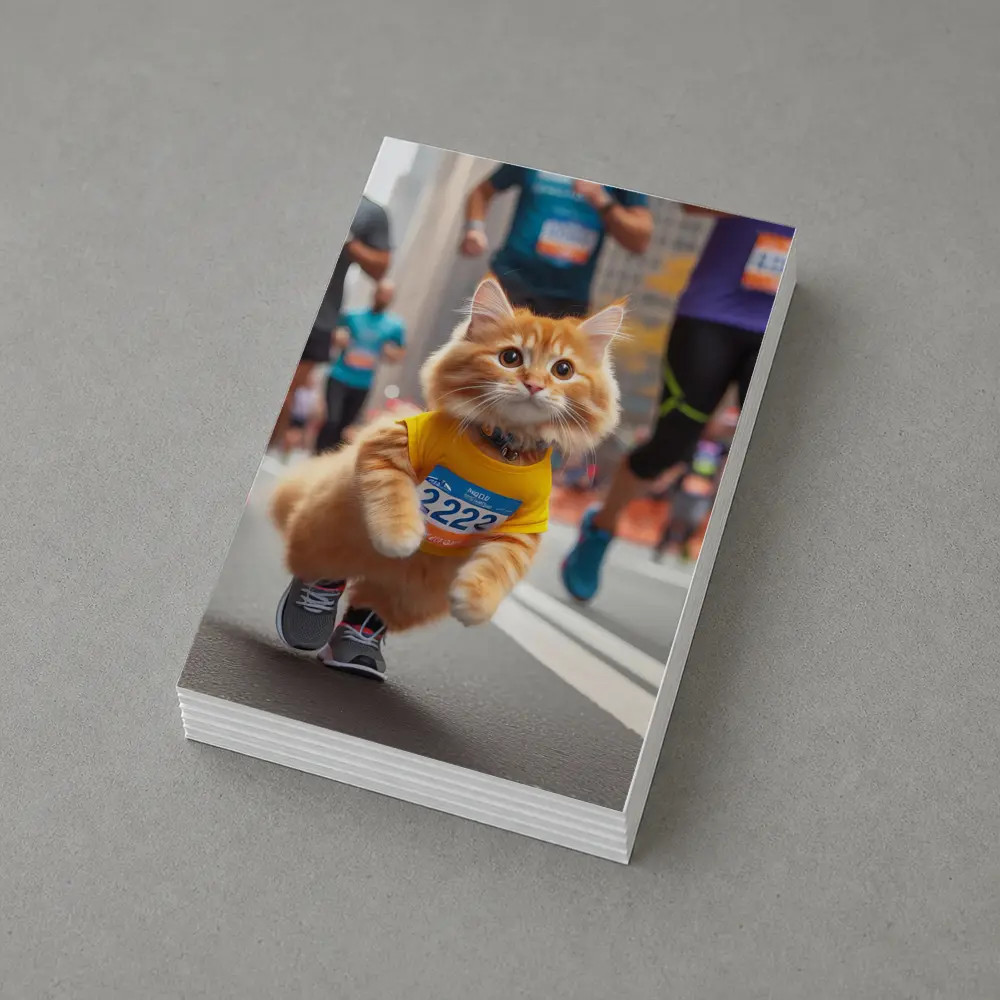 Orange Cat Running City Marathon Race – Postcards