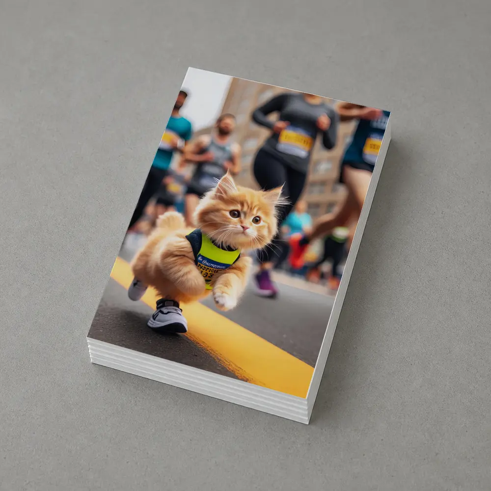 Kitten Running Marathon Race City Street – Postcards