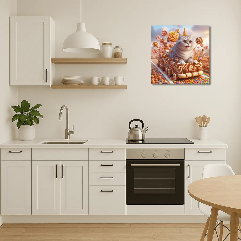 British Shorthair Cat Candy Land Adventure – Wall Art