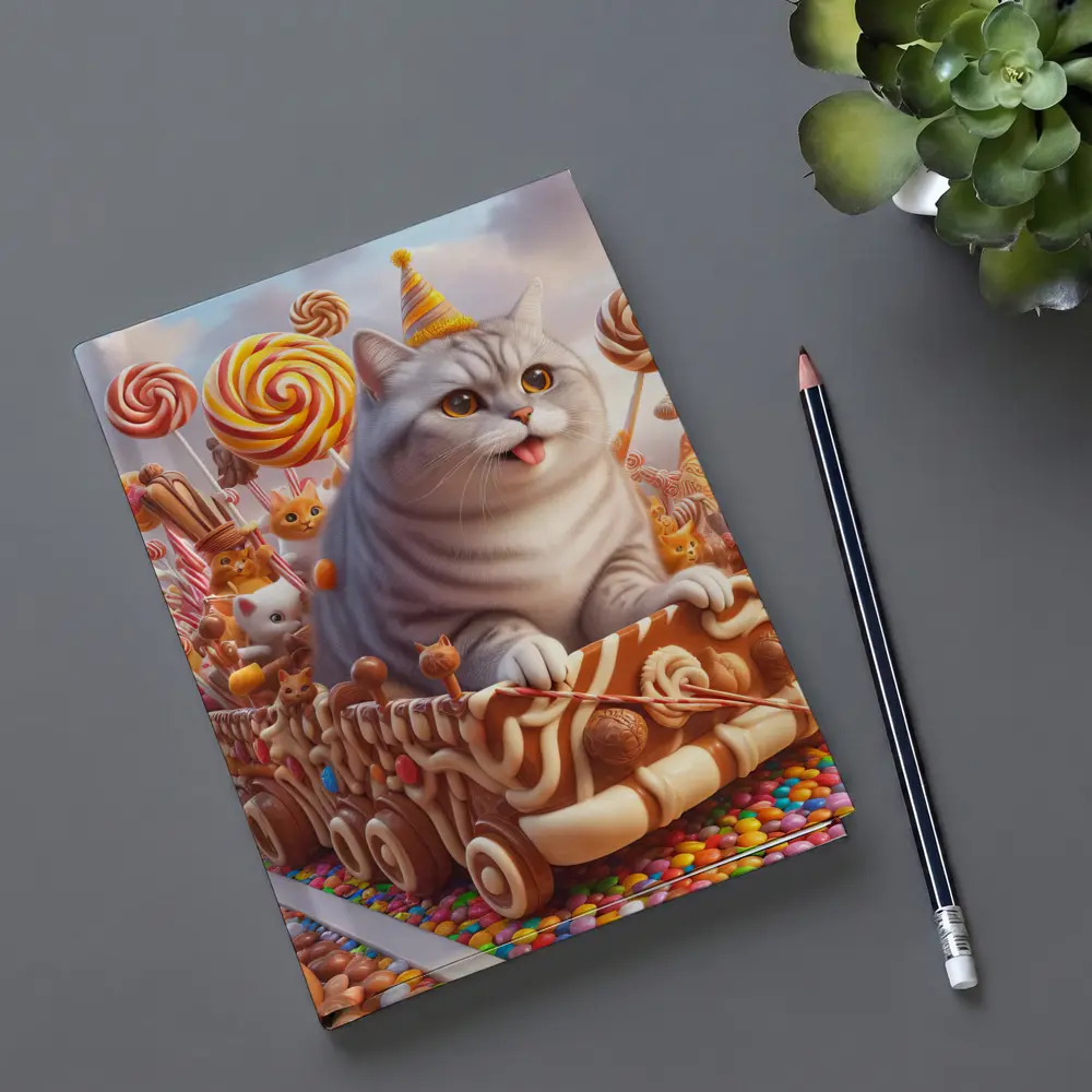 British Shorthair Cat Candy Land Adventure – Notebooks