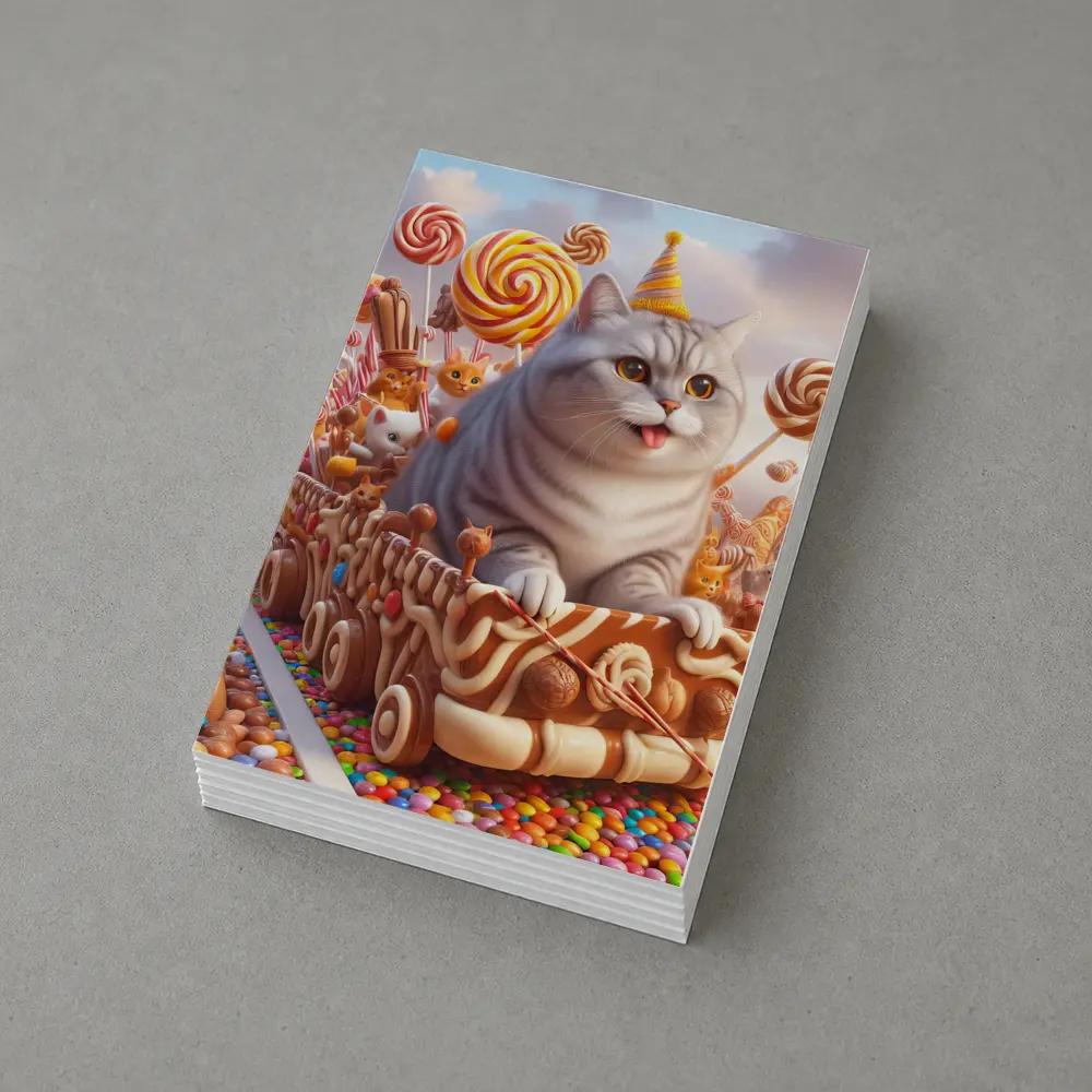 British Shorthair Cat Candy Land Adventure – Postcards
