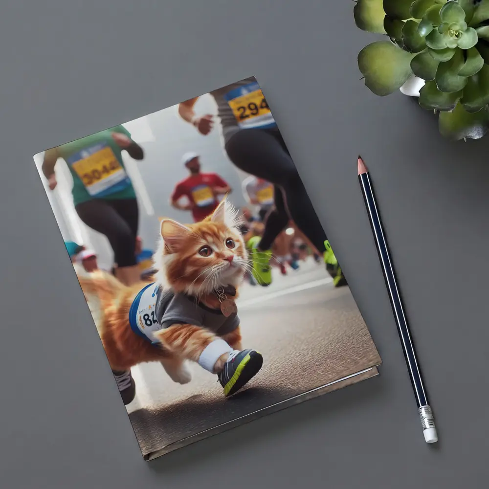 Orange Kitten Running Marathon Race Street – Notebooks