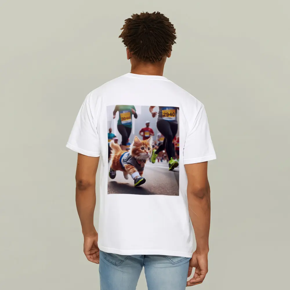 Orange Kitten Running Marathon Race Street – T-Shirts