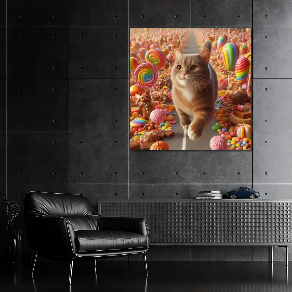 British Shorthair Cat Candy Land Fantasy – Wall Art