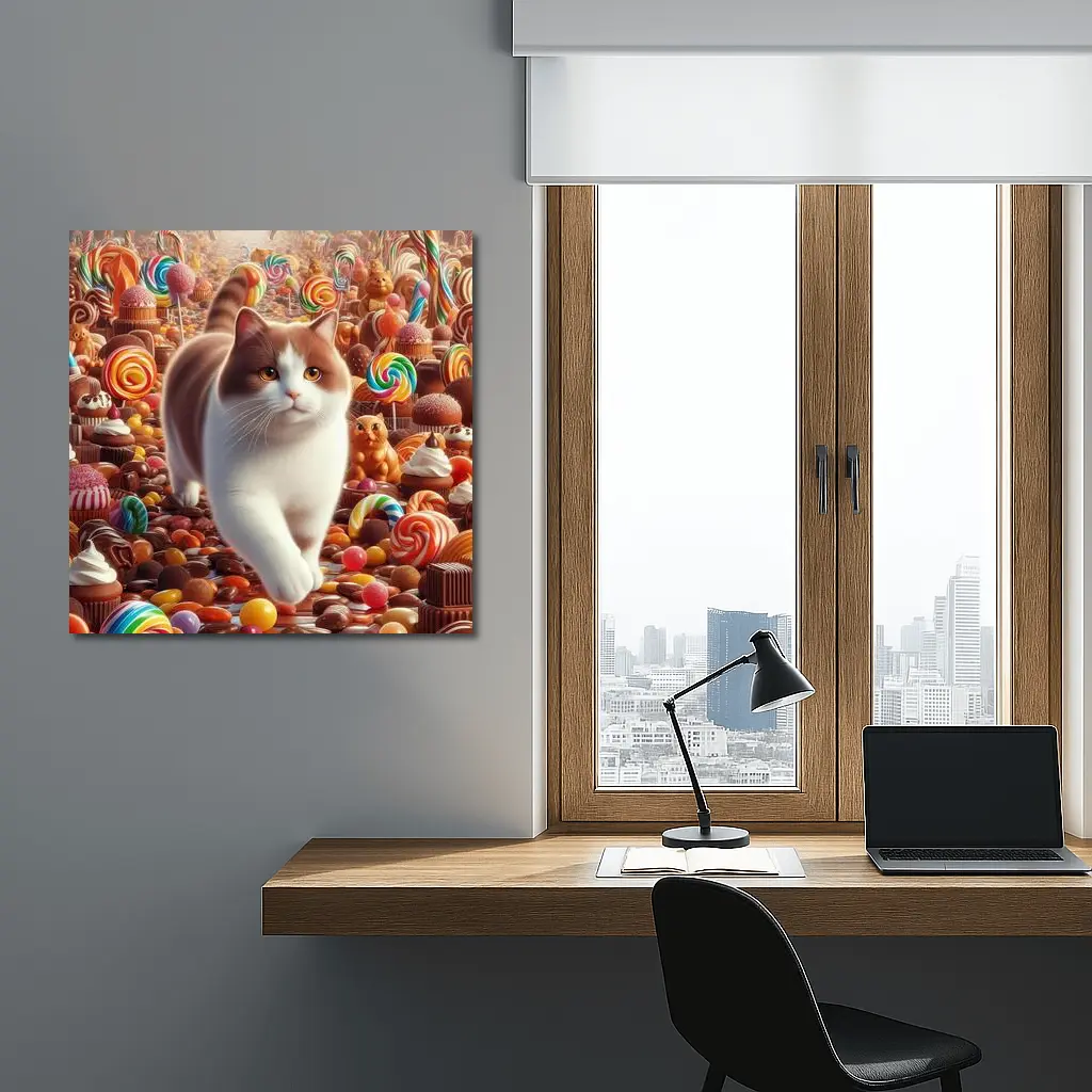 British Shorthair Cat Candy Sweets Fantasy World – Wall Art