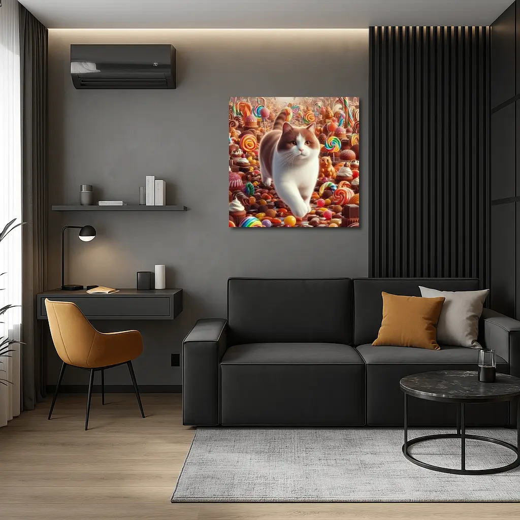 British Shorthair Cat Candy Sweets Fantasy World – Wall Art