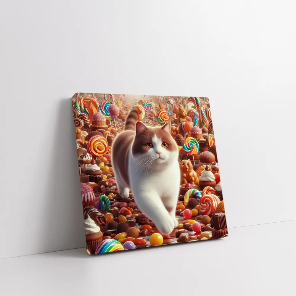 British Shorthair Cat Candy Sweets Fantasy World – Wall Art