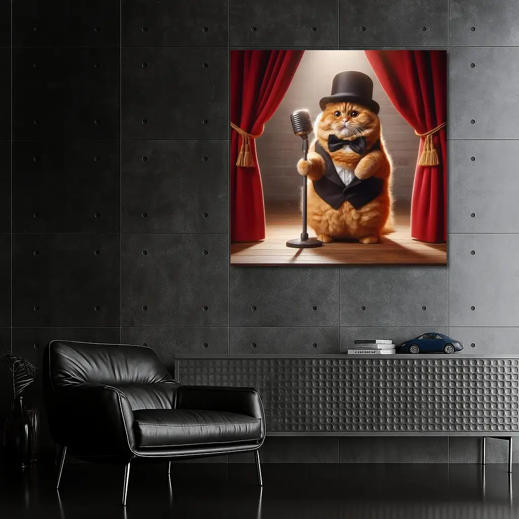 Scottish Fold Cat Performer On Stage – Wall Art