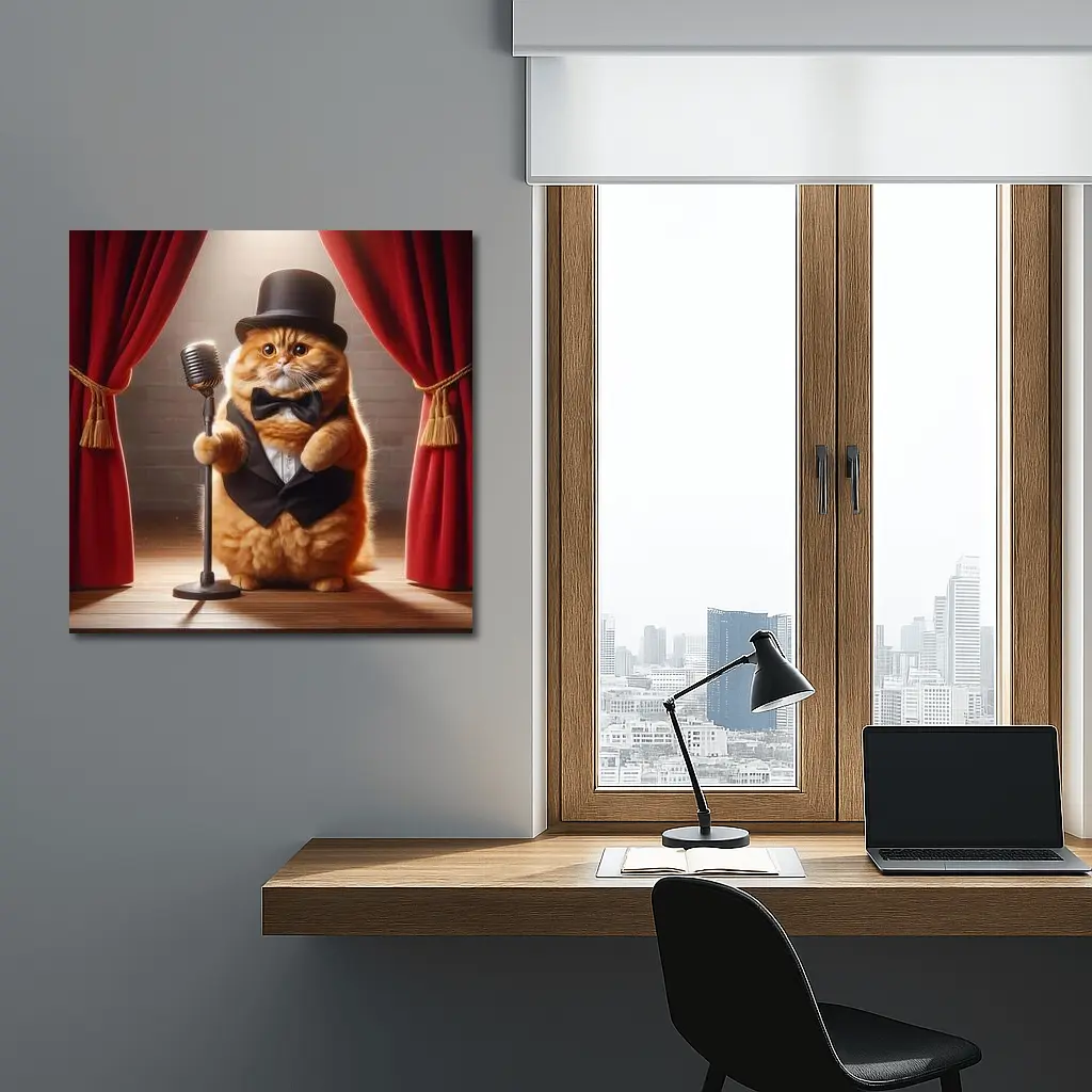 Scottish Fold Cat Performer On Stage – Wall Art