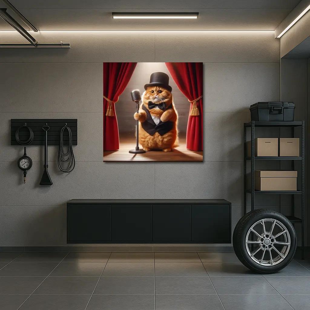 Scottish Fold Cat Performer On Stage – Wall Art