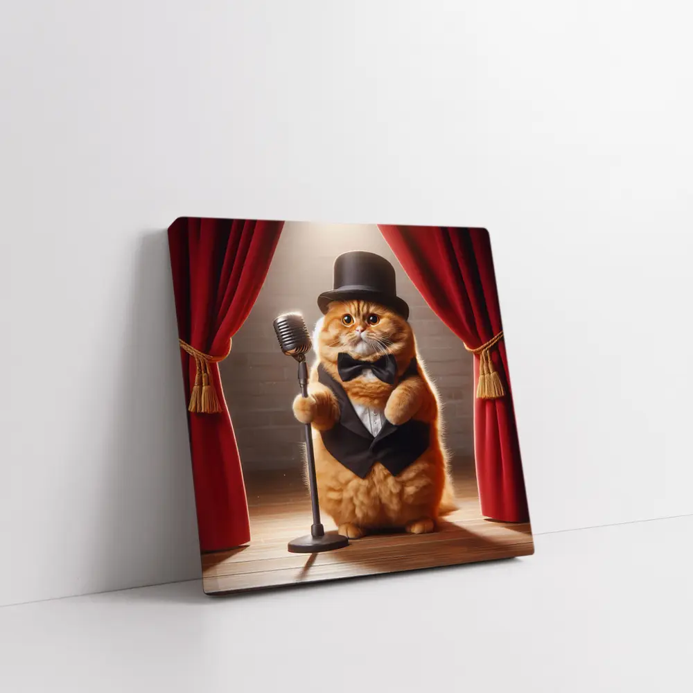 Scottish Fold Cat Performer On Stage – Wall Art