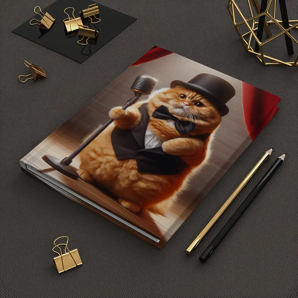 Scottish Fold Cat Performer On Stage – Notebooks