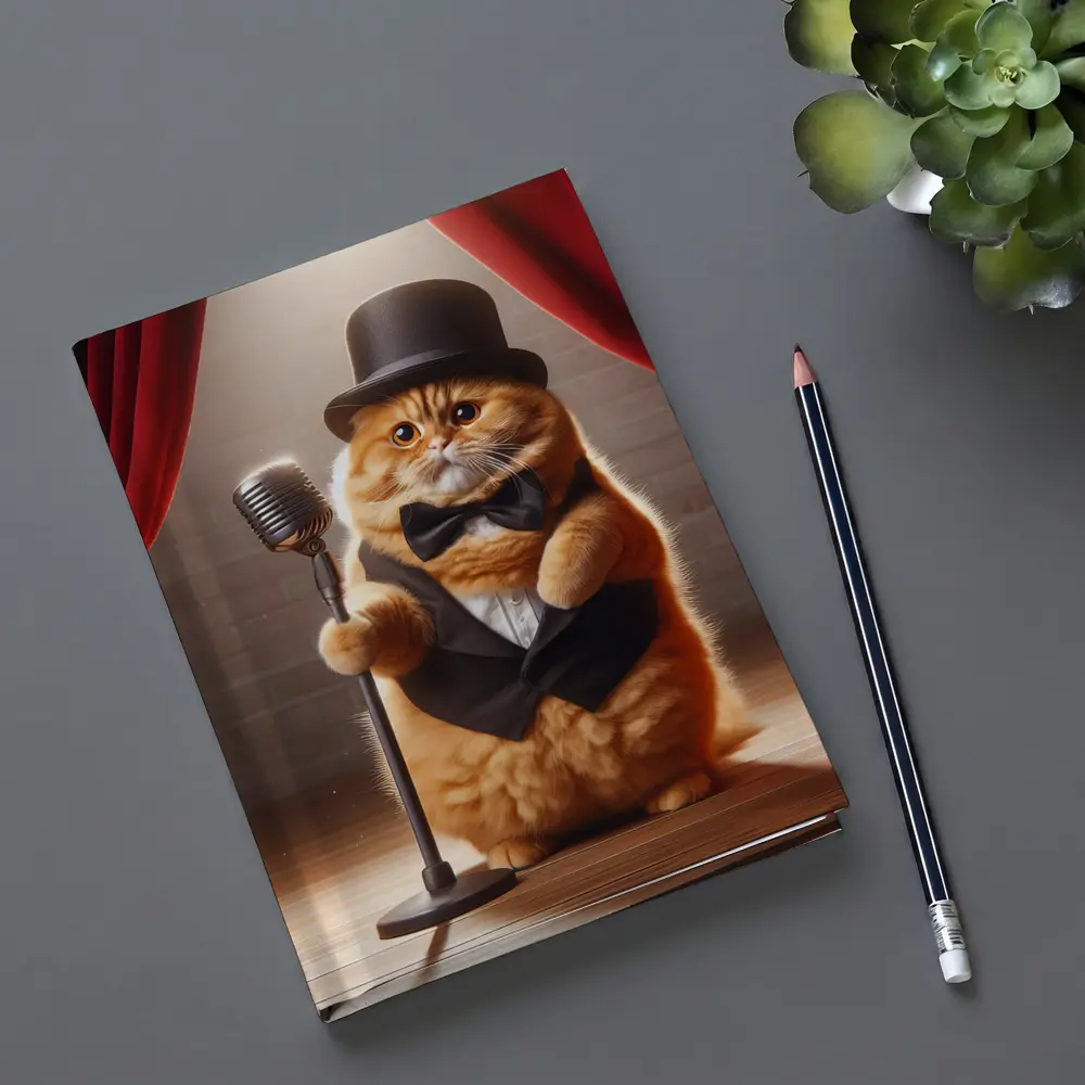 Scottish Fold Cat Performer On Stage – Notebooks