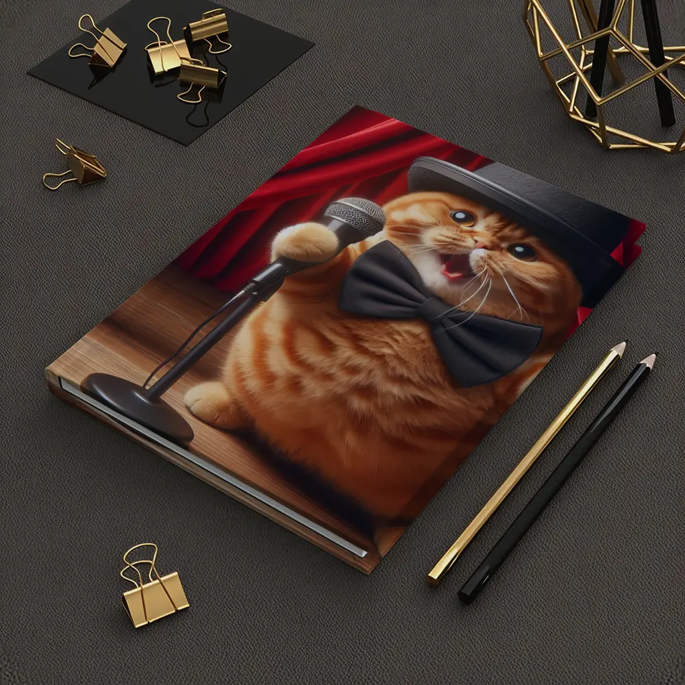 Orange Scottish Fold Cat Stage Performance – Notebooks