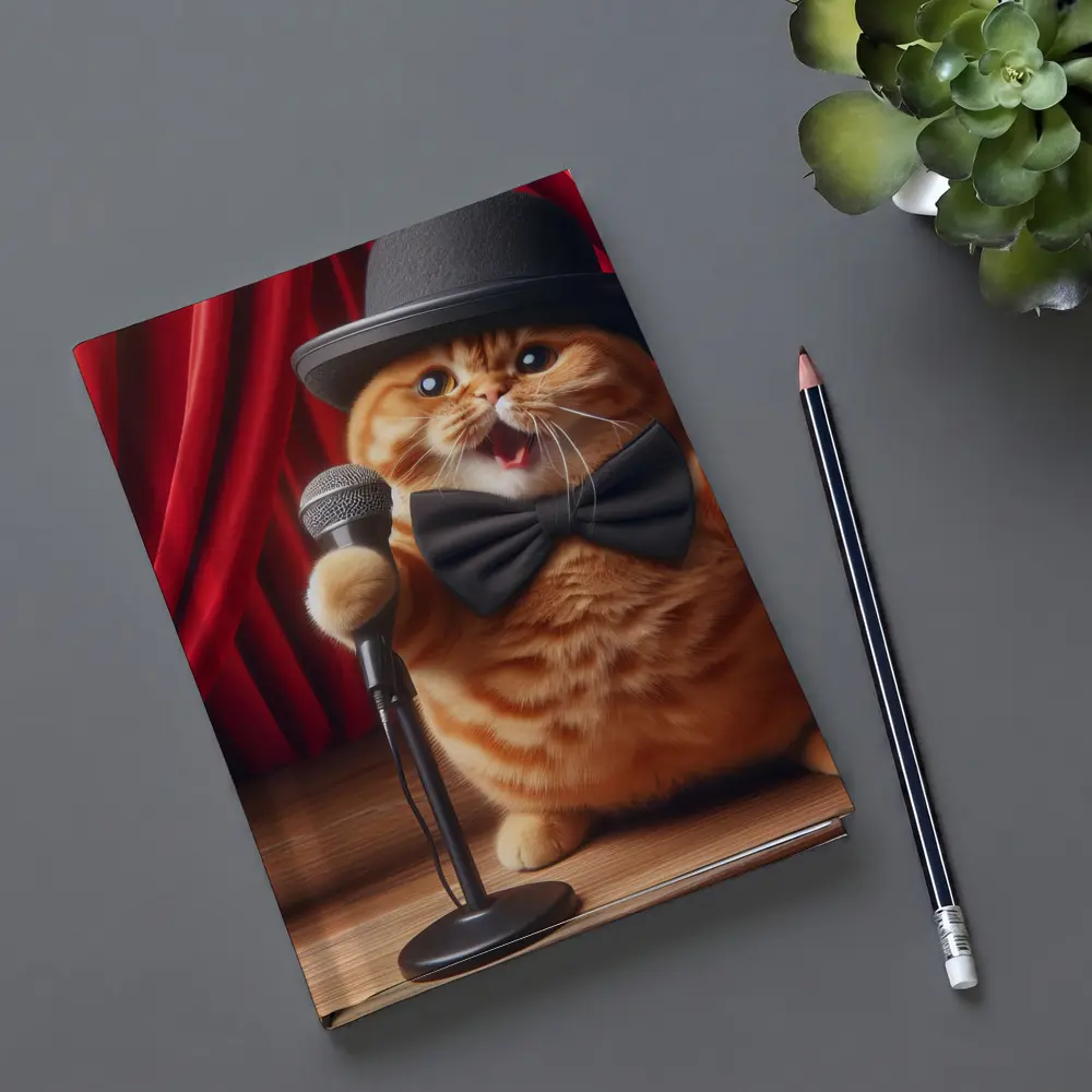 Orange Scottish Fold Cat Stage Performance – Notebooks