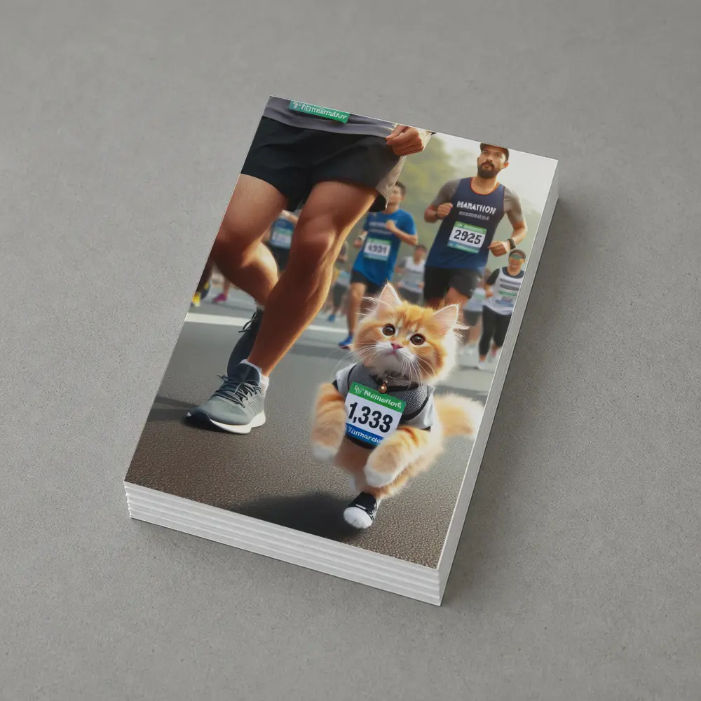 Orange Kitten Running Marathon Race Street – Postcards
