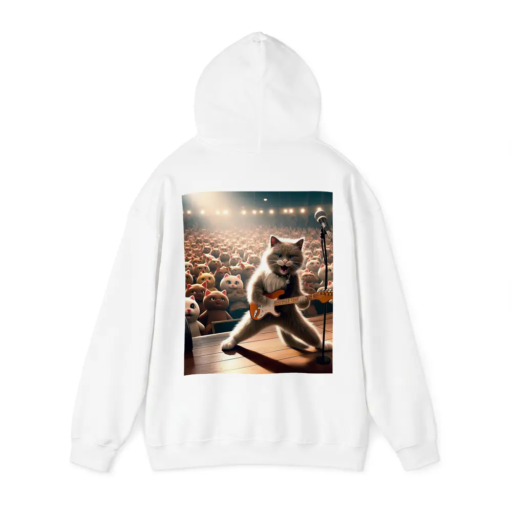 Ragdoll Cat Rocking Guitar On Stage – Hoodies