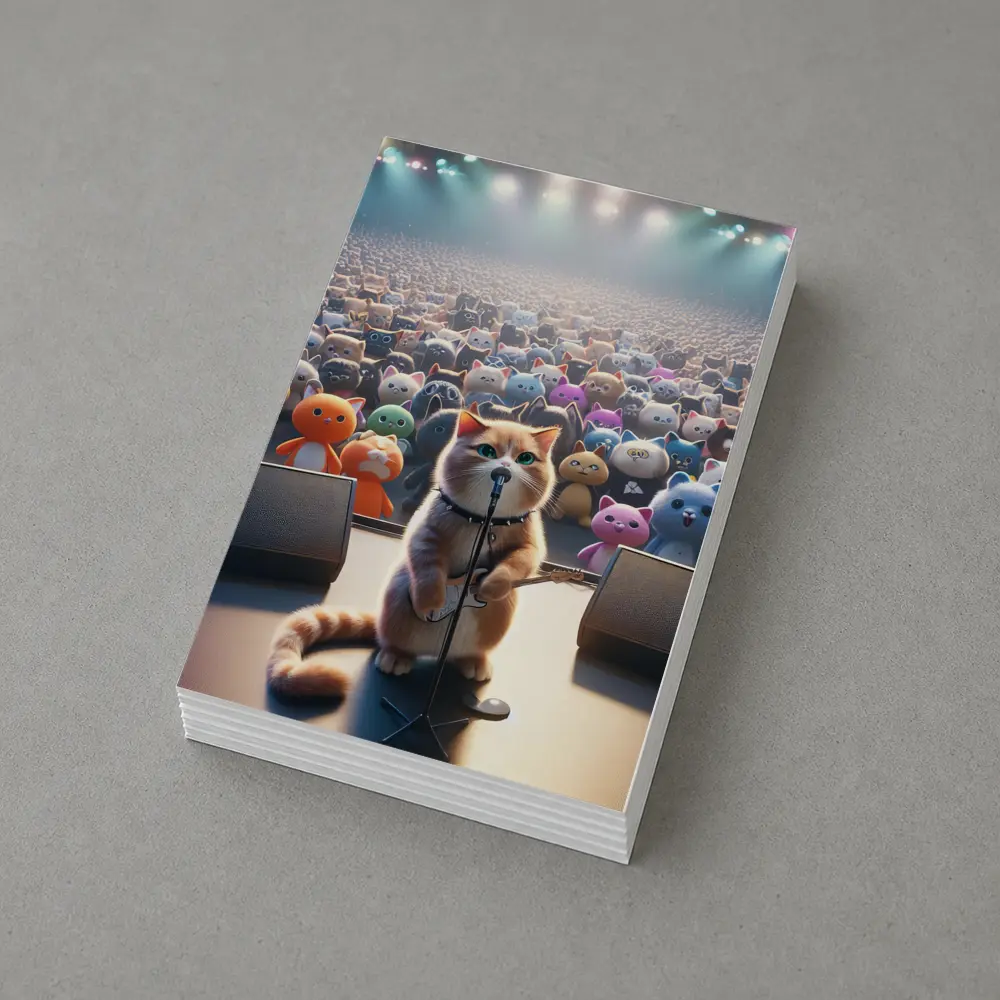 Cat Rockstar Performing On Concert Stage – Postcards
