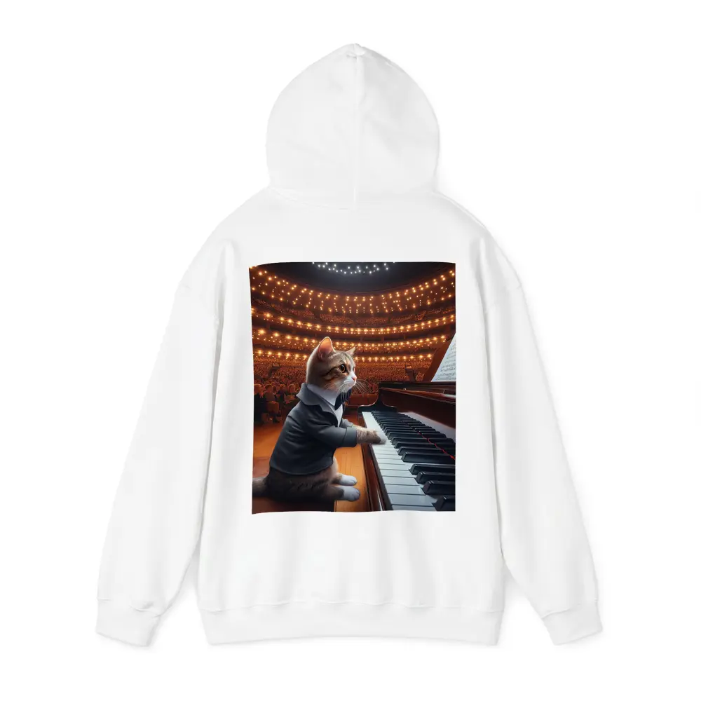 Cat in Tuxedo Playing Grand Piano Concert – Hoodies