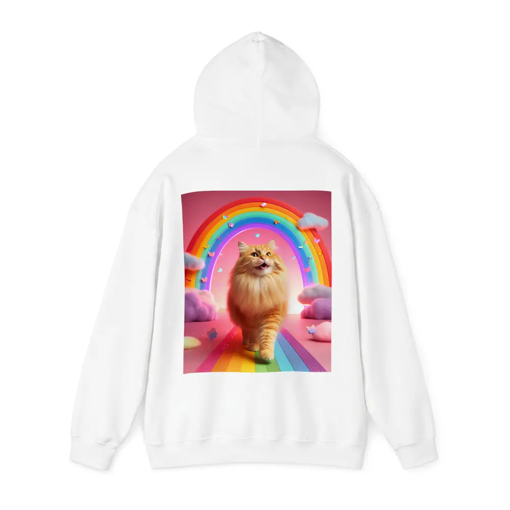 Happy Orange Cat Rainbow Pink Fantasy – Hoodies