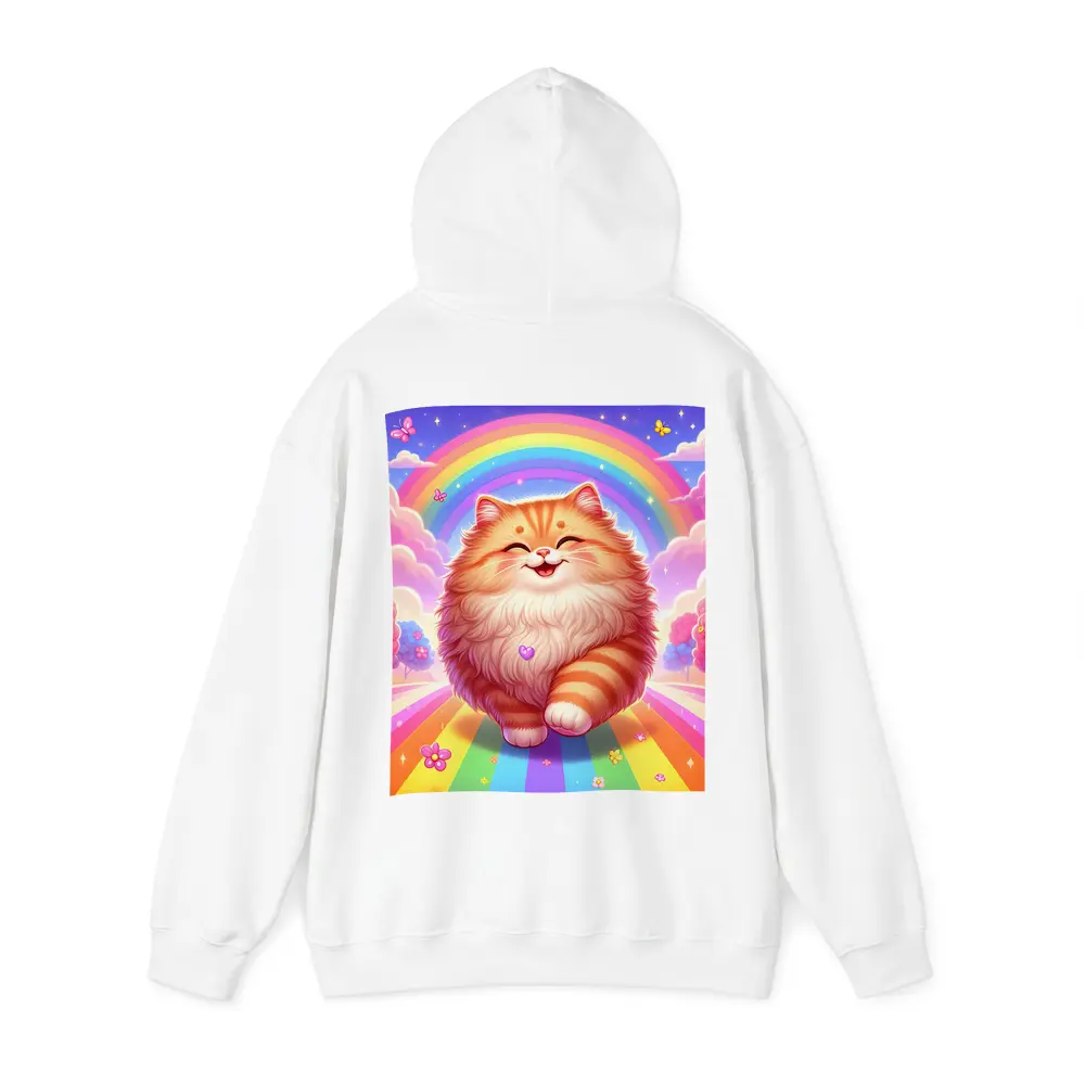 Happy Orange Cat Rainbow Colorful Fantasy – Hoodies