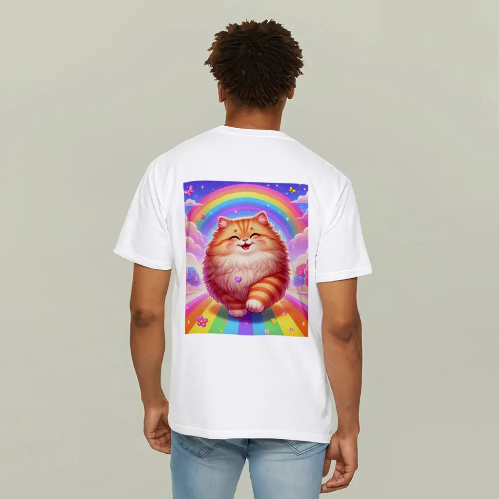 Happy Orange Cat Rainbow Colorful Fantasy – T-Shirts