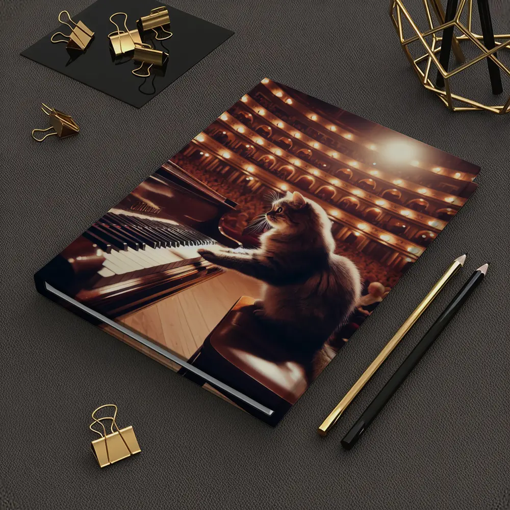 Cat Playing Piano Grand Concert Hall – Notebooks