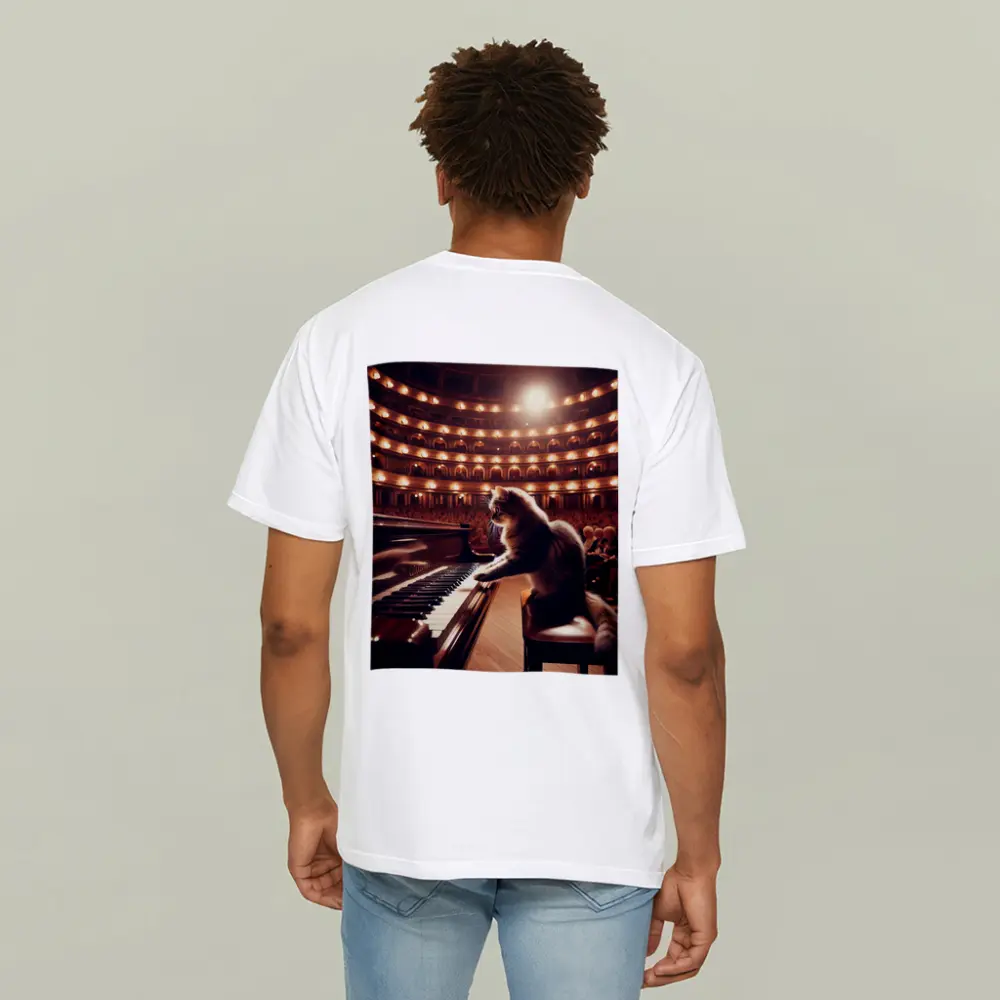 Cat Playing Piano Grand Concert Hall – T-Shirts