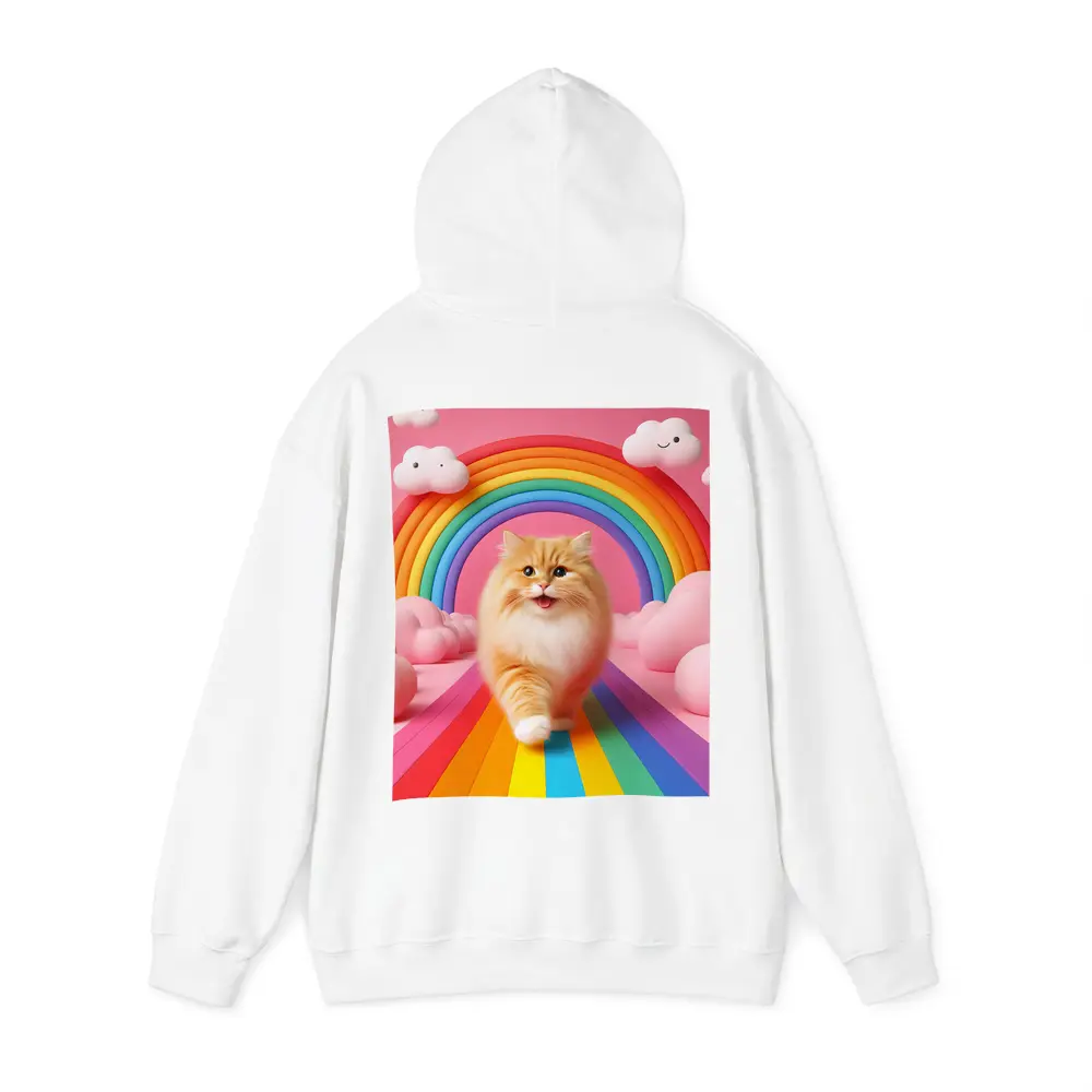 Fluffy Orange Cat Rainbow Pink Fantasy – Hoodies