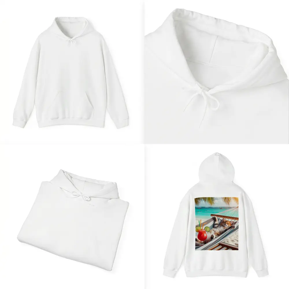 Relaxing Cat Hammock Tropical Beach Summer – Hoodies