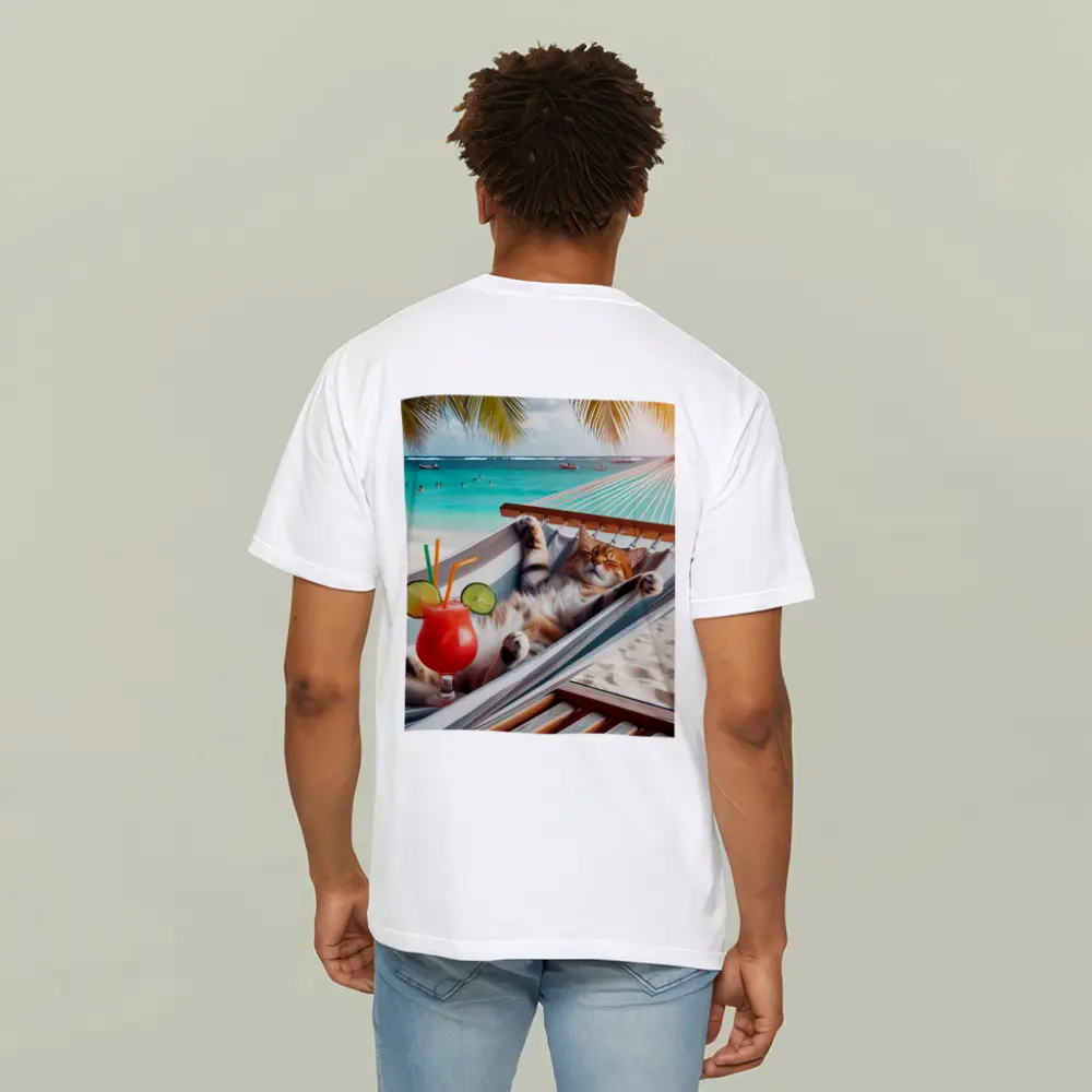 Relaxing Cat Hammock Tropical Beach Summer – T-Shirts