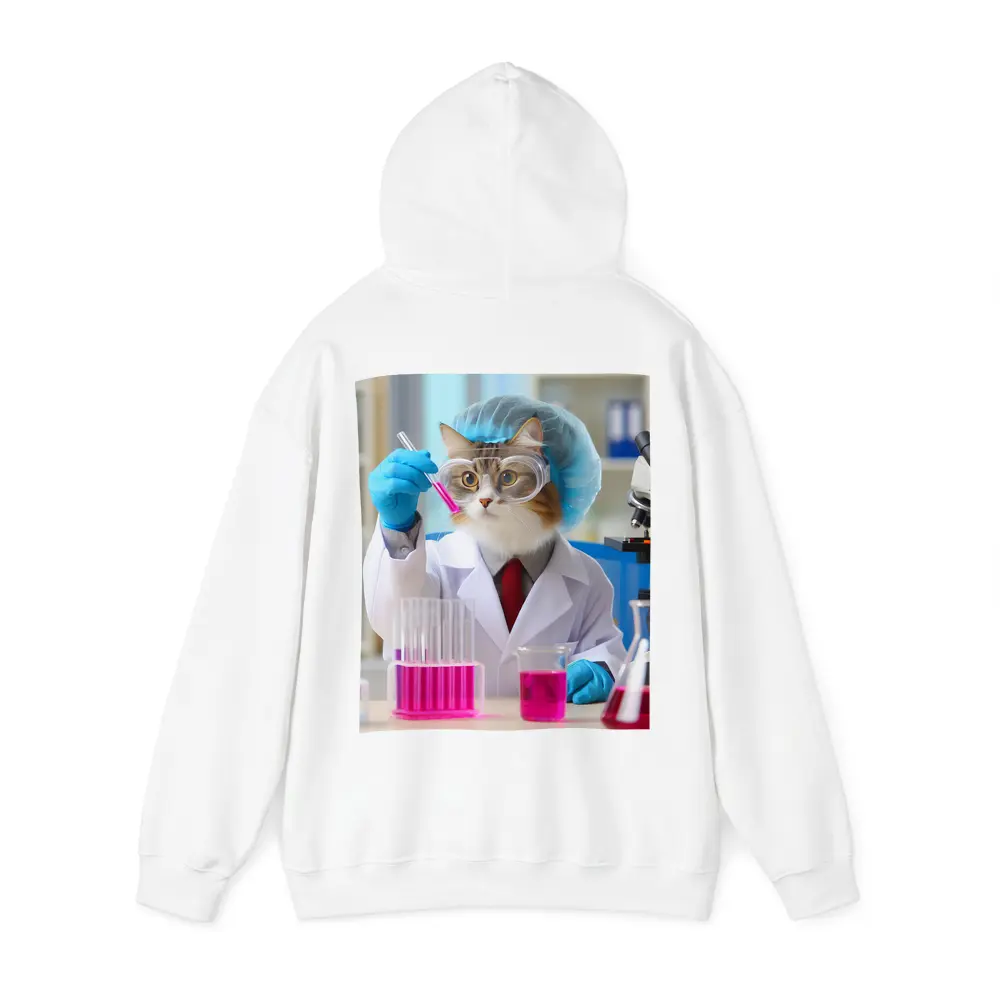 Scientist Cat In Laboratory Wearing Lab Coat – Hoodies