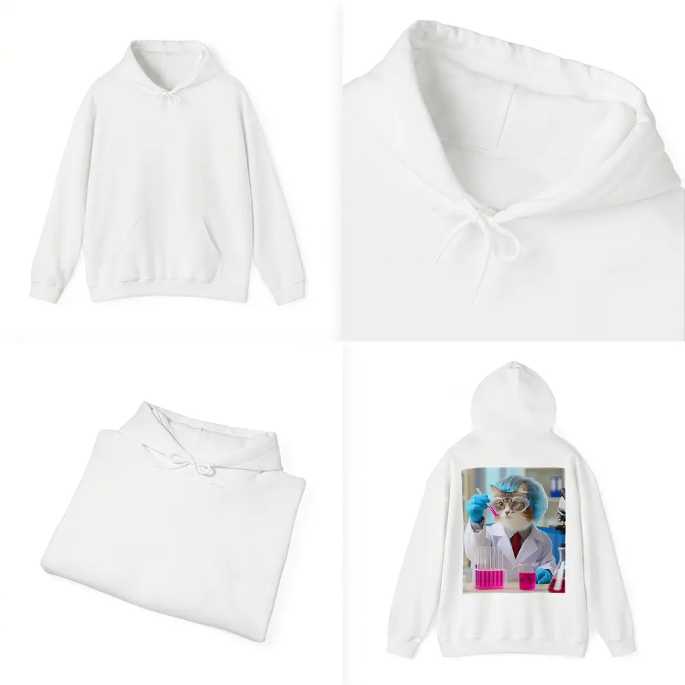 Scientist Cat In Laboratory Wearing Lab Coat – Hoodies